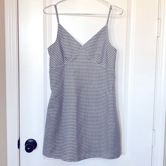 JOYFOLIE MAE SLIP DRESS IN BLACK & WHITE Check Plaid - Picture 2 of 10